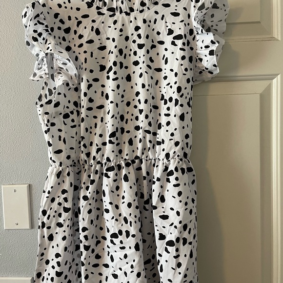 SHEIN women’s peplum all over print blouse black/white - Picture 4 of 4